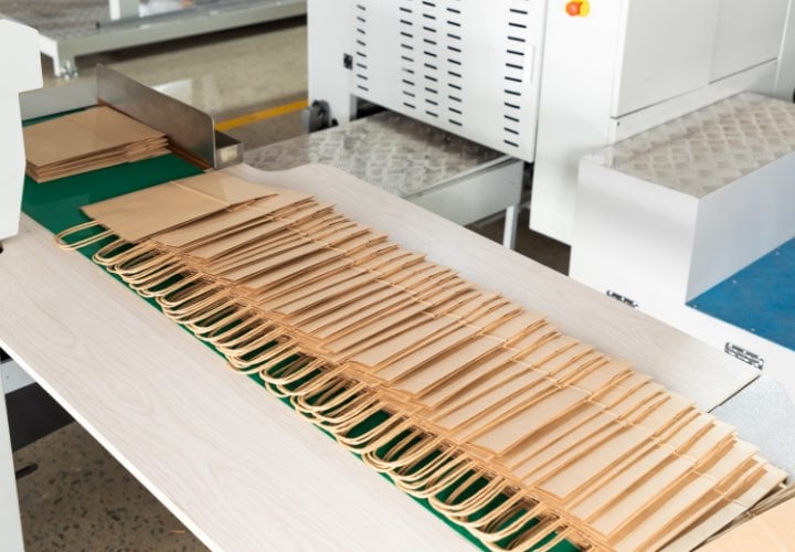 paper bags with U-handle produced by KETE's paper bag making machine