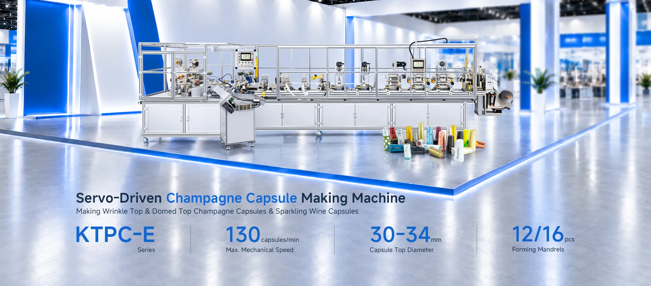 KTPC E Series Fully Automatic Champange Capsule Machine Banner